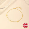 Wholesale S925 Sterling Silver Four Star Geometric Fashion Bracelet With Electroplating And Real Gold Plating For Women