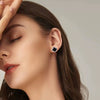 Wholesale S999 Sterling Silver Fourleaf Clover Electroplated Geometric Fashion Earrings Unisex
