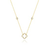 Wholesale S925 Sterling Silver Fourleaf Clover Geometric Patterned Diamondstudded Stacking Pendant Necklace With Adjustable Clavicle O Word Chain Electroplated