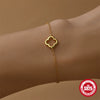 Wholesale S925 Sterling Silver Fourleaf Clover Hollow Minimalist Women's Bracelet With Real Gold Electroplating