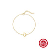 Wholesale S925 Sterling Silver Fourleaf Clover Hollow Minimalist Women's Bracelet With Real Gold Electroplating