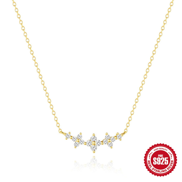 Wholesale S925 Sterling Silver Fourleaf Clover Pendant Necklace With Electroplating And O Chain Light Luxury And Exquisite Mini Flower Design