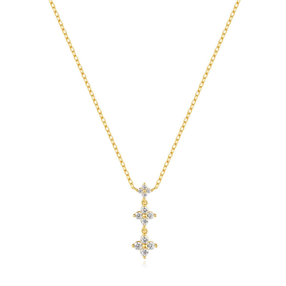 Wholesale S925 Sterling Silver Fourleaf Flower Petal Geometric Minimalist Electroplated Clavicle Chain Necklace For Women