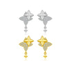 Wholesale S925 Sterling Silver Fourmang Star Women's Simple Allmatch Earrings With Electroplating Process