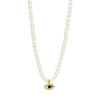 Wholesale S925 Sterling Silver French Millet Pearl Choker With Devil's Eye Diamond For Ladies O Chain Geometric Style Electroplated