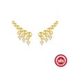 Wholesale S925 Sterling Silver French Retro Beaded Mountaineering Earrings With Tassel And Round Beads Drop Shape Electroplated