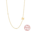 Wholesale S925 Sterling Silver French Retro Glossy Letter Diamond Embedded Initial Necklace With O Chain And Electroplating For Women