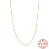 Wholesale S925 Sterling Silver French Retro Glossy Letter Diamond Embedded Initial Necklace With O Chain And Electroplating For Women