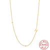 Wholesale S925 Sterling Silver French Retro Glossy Letter Diamond Embedded Initial Necklace With O Chain And Electroplating For Women