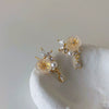 Wholesale S925 Sterling Silver French Retro Zircon Flower Drop Earrings For Women With Electroplating Geometric Style