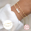 Wholesale S925 Sterling Silver Freshwater Pearl Geometric Unisex Bracelet 2 Piece Set Inlaid With Pearls