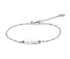 Wholesale S925 Sterling Silver Freshwater Pearl Geometric Unisex Bracelet 2 Piece Set Inlaid With Pearls