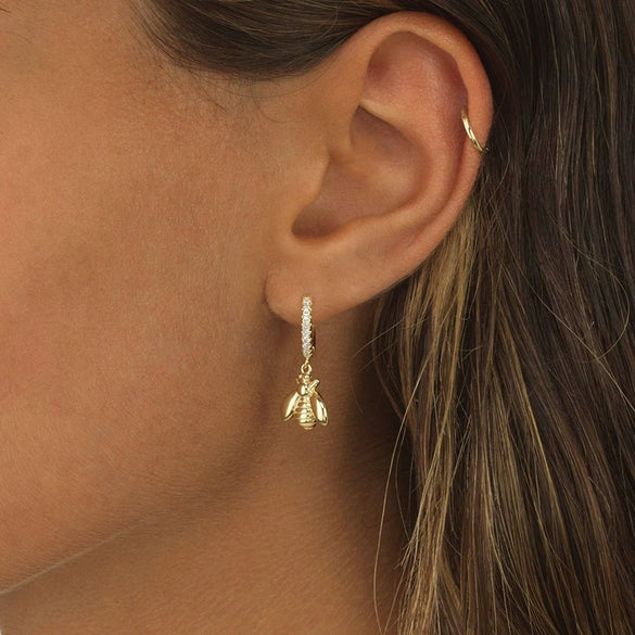 Wholesale S925 Sterling Silver Fun Bee Earrings With Ear Buckle Minimalist And Creative Trendy Ins Style For Women