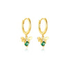 Wholesale S925 Sterling Silver Fun Bee Inlaid Green Diamond Geometric Earrings With Electroplating