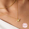 Wholesale S925 Sterling Silver Funny Insect Bee Geometric O Chain Necklace For Women With Electroplating Treatment