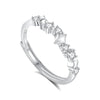 Wholesale S925 Sterling Silver Galaxy Open Couple Ring With Star And Rhombus Patterns And Diamond Design
