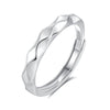 Wholesale S925 Sterling Silver Galaxy Open Couple Ring With Star And Rhombus Patterns And Diamond Design