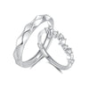 Wholesale S925 Sterling Silver Galaxy Open Couple Ring With Star And Rhombus Patterns And Diamond Design