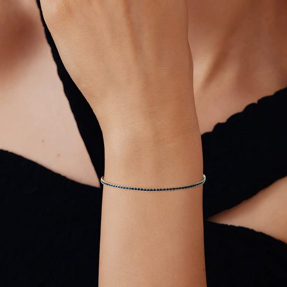 Wholesale S925 Sterling Silver Geometric Adjustable Tennis Chain Bracelet Jewelry Electroplated
