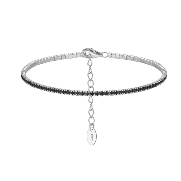 Wholesale S925 Sterling Silver Geometric Adjustable Tennis Chain Bracelet Jewelry Electroplated