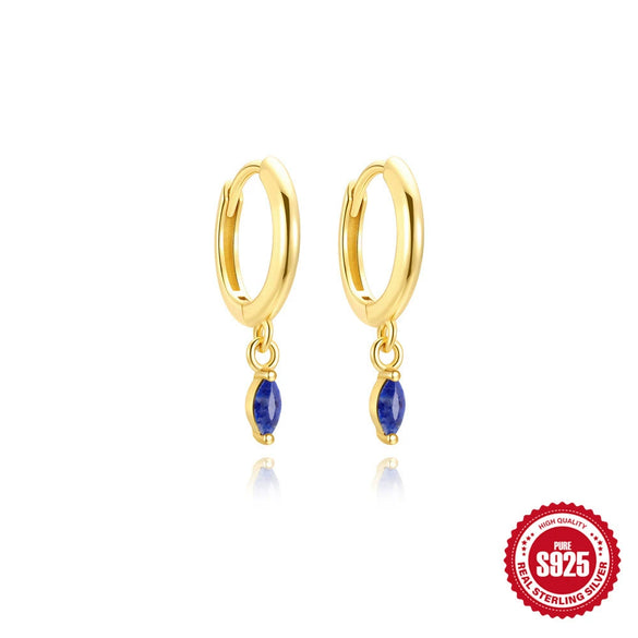 Wholesale S925 Sterling Silver Geometric Agate Lapis Lazuli Women's Elegant Luxury Earrings With Electroplating
