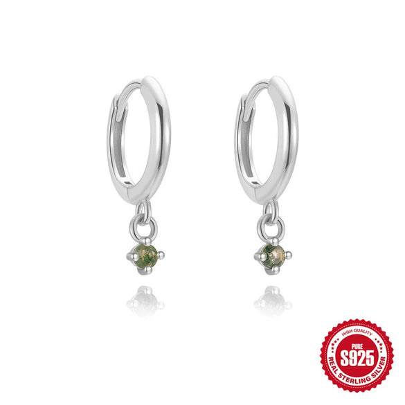 Wholesale S925 Sterling Silver Geometric Agate Lapis Lazuli Women's Elegant Luxury Earrings With Electroplating