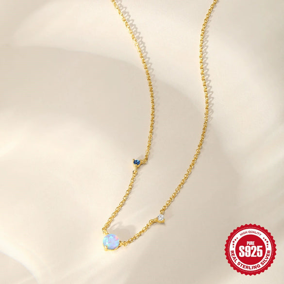 Wholesale S925 Sterling Silver Geometric All Match Diamond Encrusted Fashion Necklace With Electroplating And O Chain