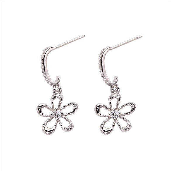 Wholesale S925 Sterling Silver Geometric And Flower Style Earrings For Women