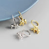 Wholesale S925 Sterling Silver Geometric Animal Rhino Earrings With Electroplating