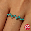 Wholesale S925 Sterling Silver Geometric Aobao Flower Turquoise Ring With Real Gold Plating Retro Niche Design For Women