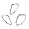 Wholesale S925 Sterling Silver Geometric Arrow Inlaid Zircon Ring For Women Light Luxury And Trendy Simple Design