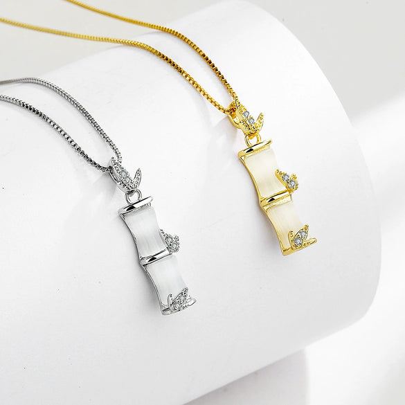 Wholesale S925 Sterling Silver Geometric Bamboo Women's Necklace
