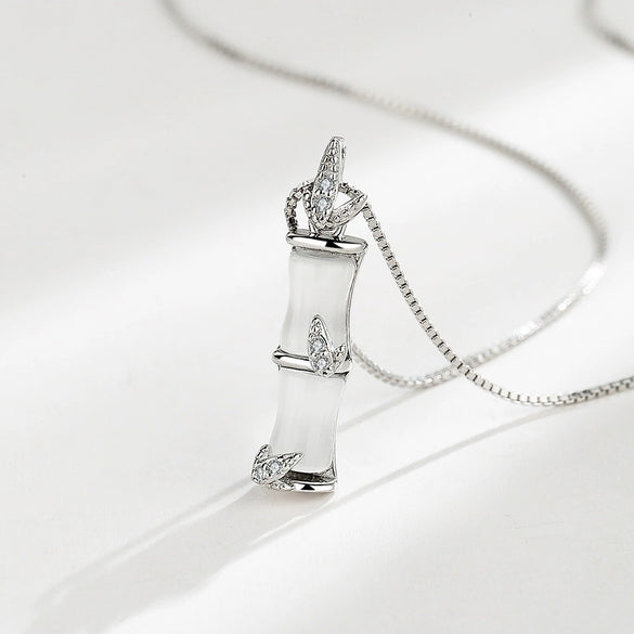 Wholesale S925 Sterling Silver Geometric Bamboo Women's Necklace