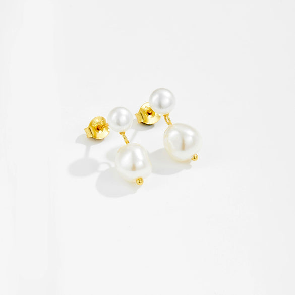 Wholesale S925 Sterling Silver Geometric Baroque Asymmetrical Specialshaped Beads Freshwater Pearl Earrings For Women