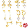 Wholesale S925 Sterling Silver Geometric Baroque Pearl Earrings With Diamondstudded And Electroplating Design