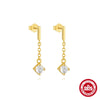 Wholesale S925 Sterling Silver Geometric Baroque Pearl Earrings With Diamondstudded And Electroplating Design