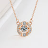 Wholesale S925 Sterling Silver Geometric Beating Heart Pendant Necklace With Diamond Design And Cross Chain For Female