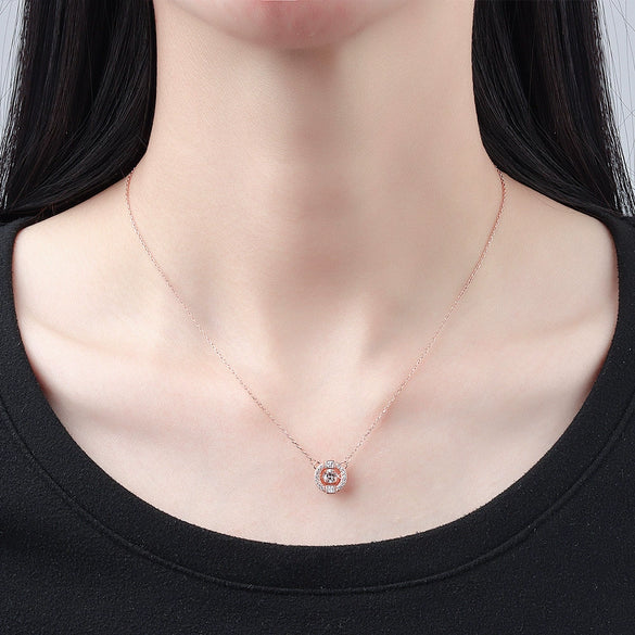 Wholesale S925 Sterling Silver Geometric Beating Heart Pendant Necklace With Diamond Design And Cross Chain For Female