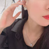 Wholesale S925 Sterling Silver Geometric Black And White Chessboard Grid Drop Earrings With Electroplating Lovely Retro Style For Girls