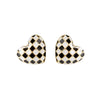 Wholesale S925 Sterling Silver Geometric Black And White Chessboard Grid Drop Earrings With Electroplating Lovely Retro Style For Girls