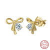 Wholesale S925 Sterling Silver Geometric Bow Earrings For Girls Cute Style