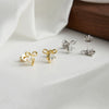 Wholesale S925 Sterling Silver Geometric Bow Earrings For Girls Cute Style