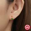 Wholesale S925 Sterling Silver Geometric Bow Square Quartet Star Earrings With Zirconia Design For Women