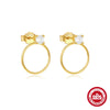 Wholesale S925 Sterling Silver Geometric Bow Square Quartet Star Earrings With Zirconia Design For Women