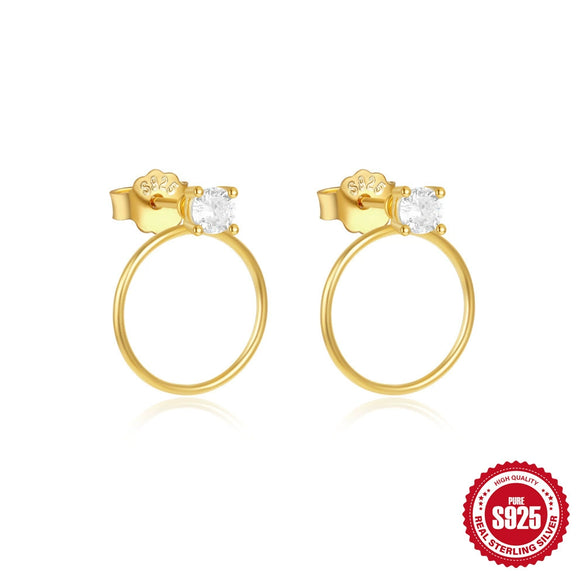 Wholesale S925 Sterling Silver Geometric Bow Square Quartet Star Earrings With Zirconia Design For Women