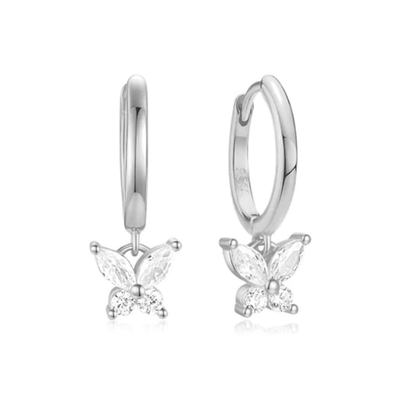 Wholesale S925 Sterling Silver Geometric Butterfly Earrings With Zirconia Design Classic Elegant And All Match Unisex