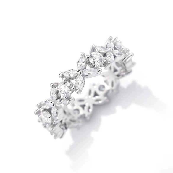 Wholesale S925 Sterling Silver Geometric Butterfly Ring With High Carbon Diamond Electroplated Fashion Jewelry For Women