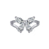 Wholesale S925 Sterling Silver Geometric Butterfly Ring With High Carbon Diamond Electroplated Fashion Jewelry For Women