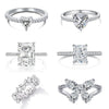 Wholesale S925 Sterling Silver Geometric Butterfly Ring With High Carbon Diamond Electroplated Fashion Jewelry For Women