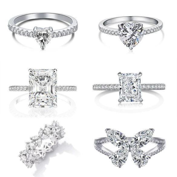 Wholesale S925 Sterling Silver Geometric Butterfly Ring With High Carbon Diamond Electroplated Fashion Jewelry For Women